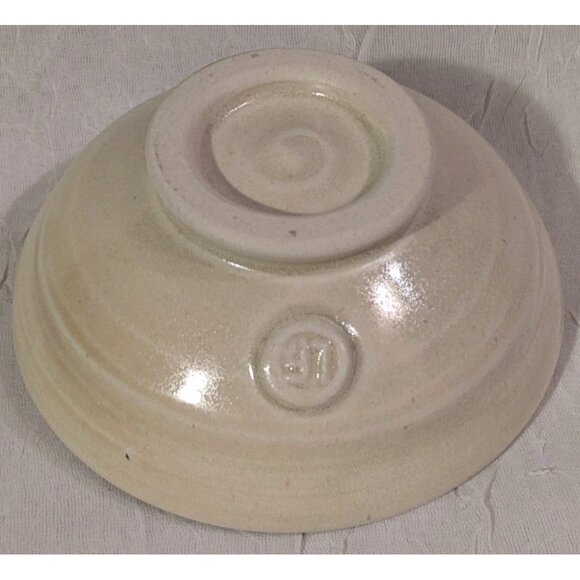 Art Pottery Salt Cellar Dish Lid Lucy Fagella Ring Trinket Box Marked LF Neutral - Picture 5 of 16